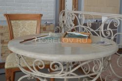 Round table with stone countertop L-850 h-780  d-850 (Approximate sizes)